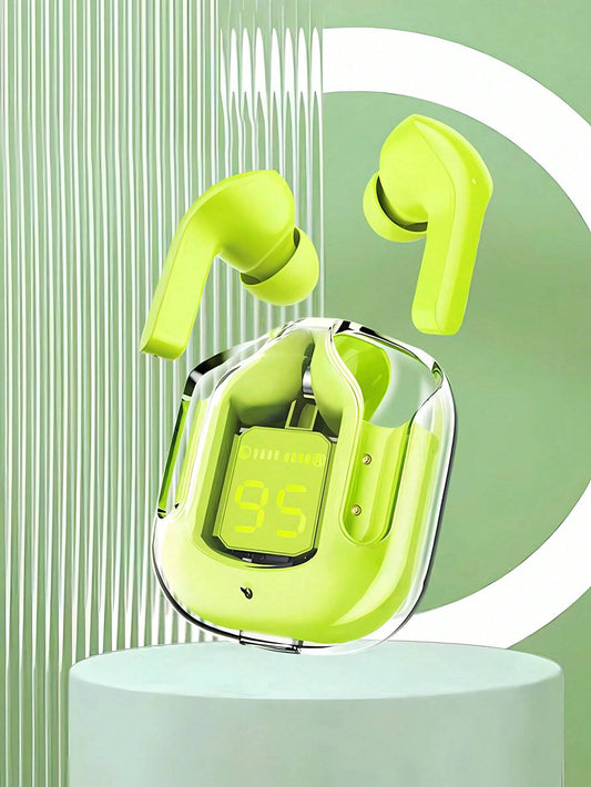 Air 31 Earbuds Wireless Earbuds With Crystal Transparent Case With Type-C Charging | Earbuds Bluetooth 5.3 - With Pouch - Random Color